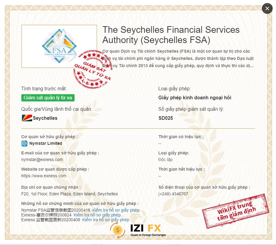 Nymstar Limited, hoạt động dưới sự kiểm soát của Cơ quan dịch vụ tài chính FSA